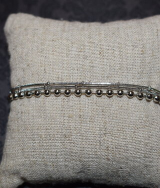 available at m. lynne designs Triple Silver with Bead Bracelet