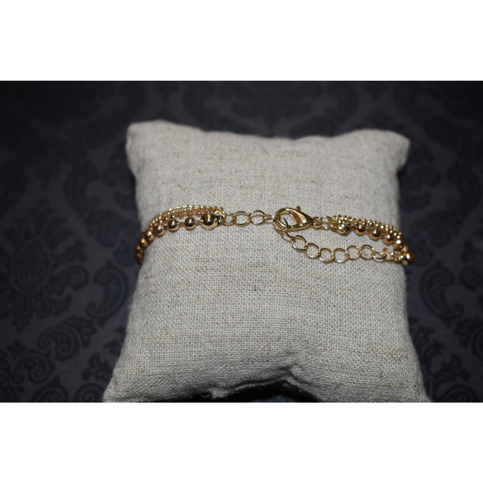 m. lynne designs triple gold bracelet with single big bead