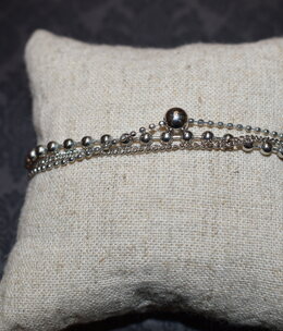 available at m. lynne designs Triple Silver Bracelet with Single Big Bead