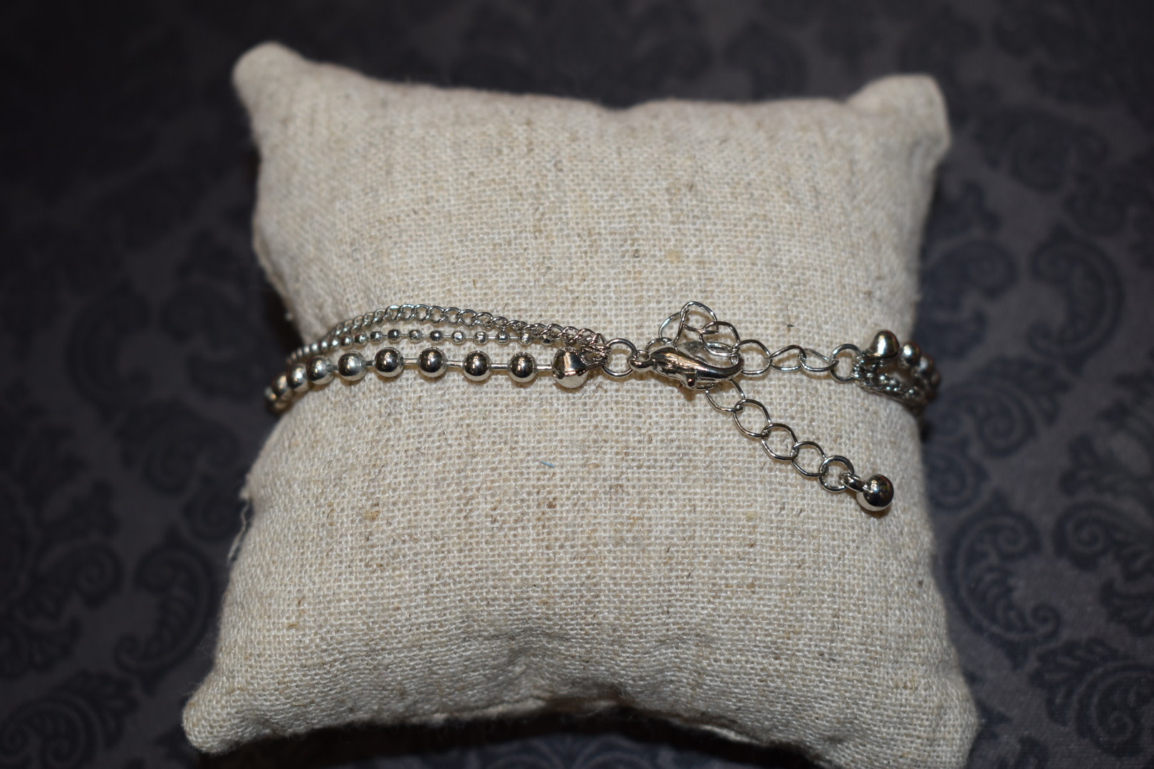 available at m. lynne designs Triple Silver Bracelet with Single Big Bead