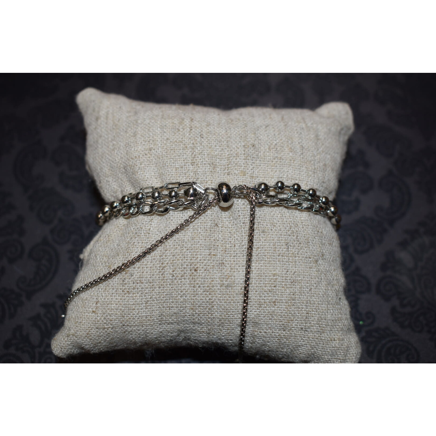m. lynne designs triple silver bracelet with different strands