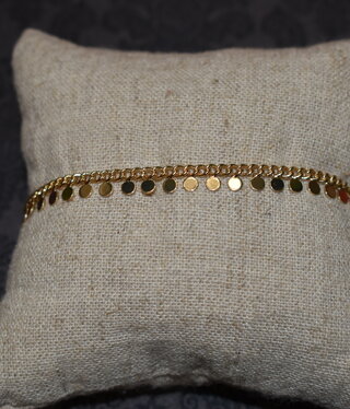 available at m. lynne designs gold with dots bracelet