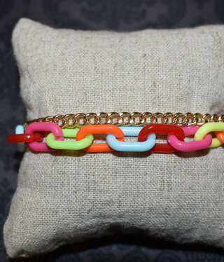 available at m. lynne designs multi-link and gold chain bracelet