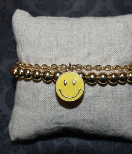 available at m. lynne designs Double Gold with Smiley Face Bracelet
