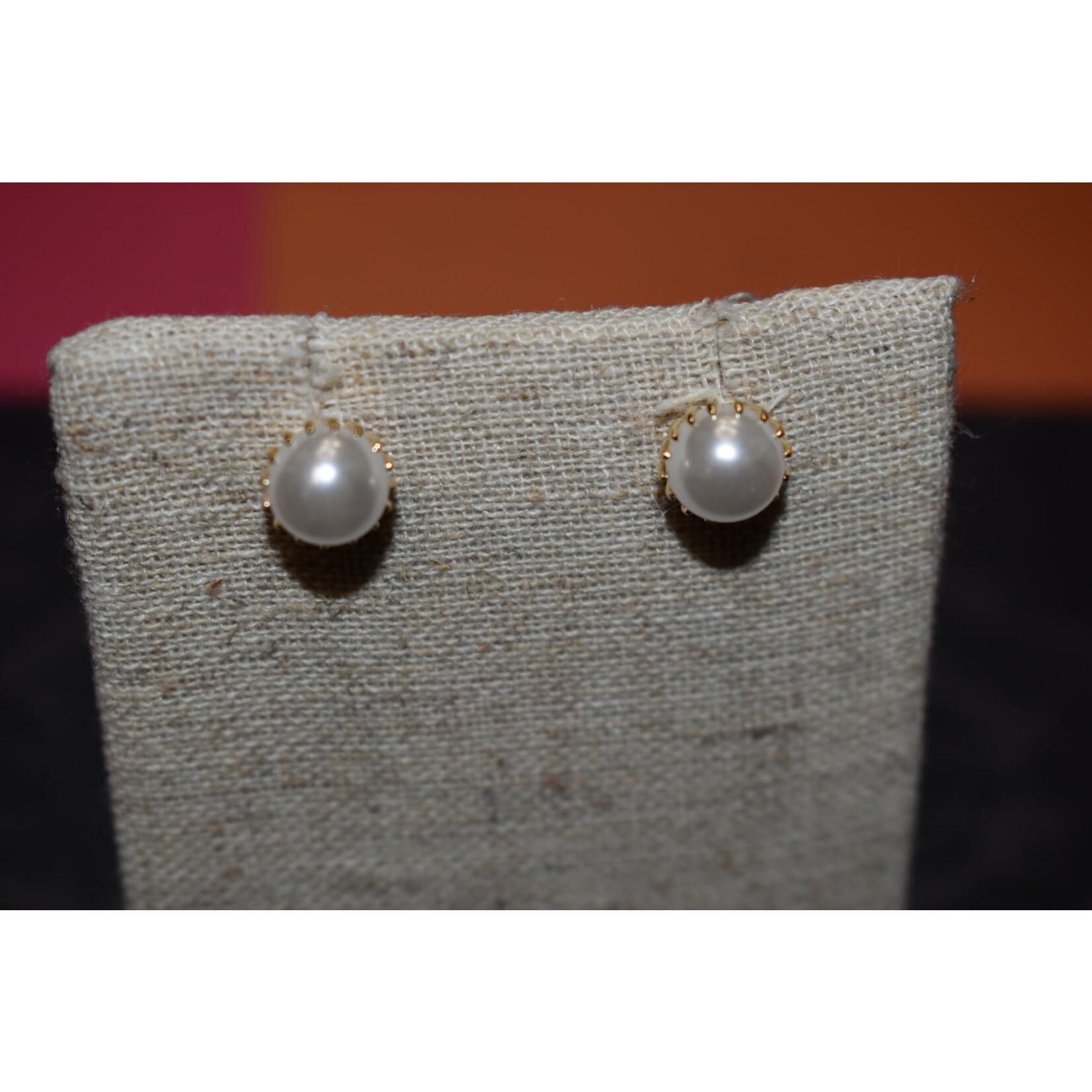 m. lynne designs pearl with gold stud earring