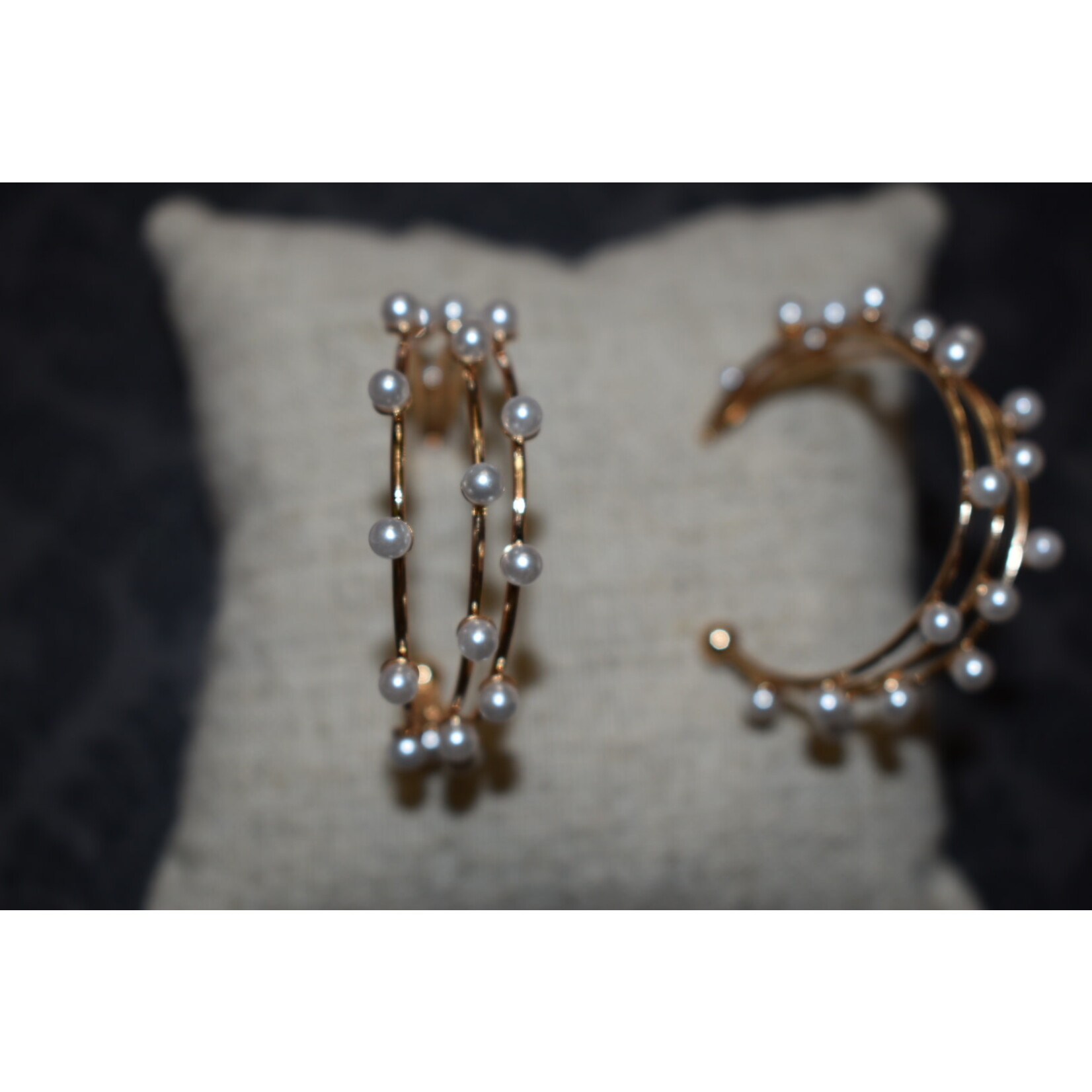m. lynne designs gold hoop earring with pearls