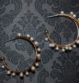 available at m. lynne designs Gold Hoop Earring with Pearls