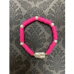 m. lynne designs pink heishi bracelet with pearls