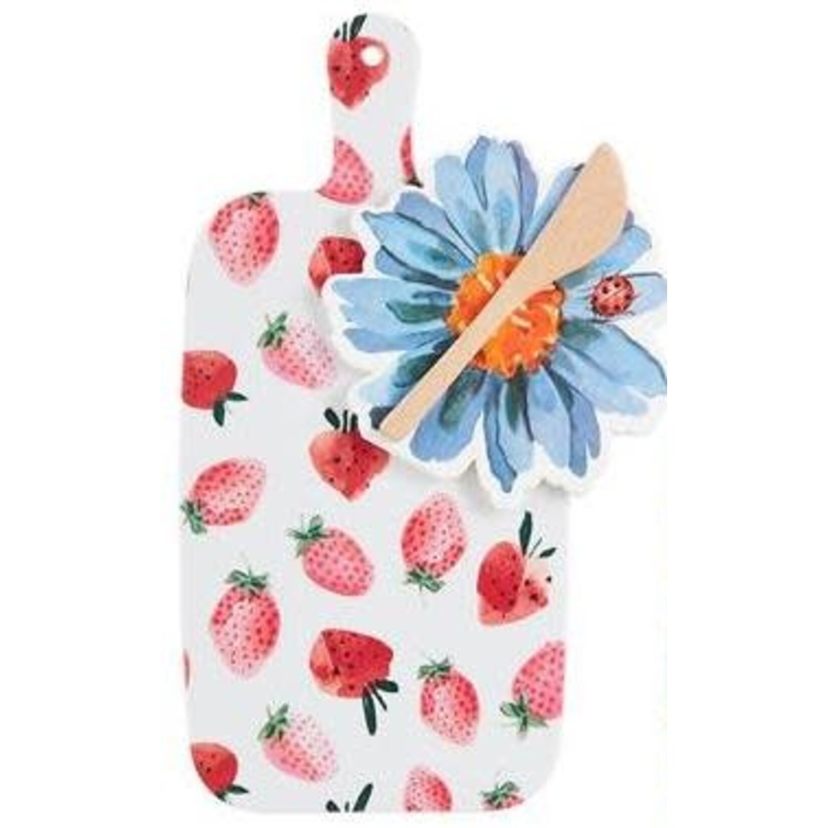 mud pie strawberry board and napkin set