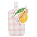 mud pie pink gingham board and napkin set