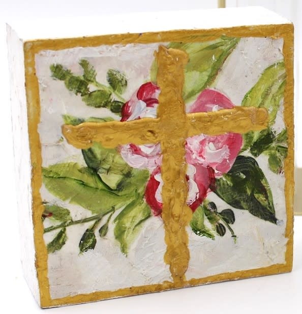 available at m. lynne designs Floral Cross Block