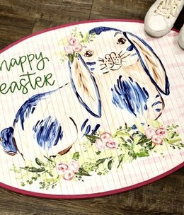 available at m. lynne designs Happy Easter Bunny Bamboo Mat