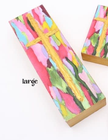 available at m. lynne designs Colorful Cross Art Block