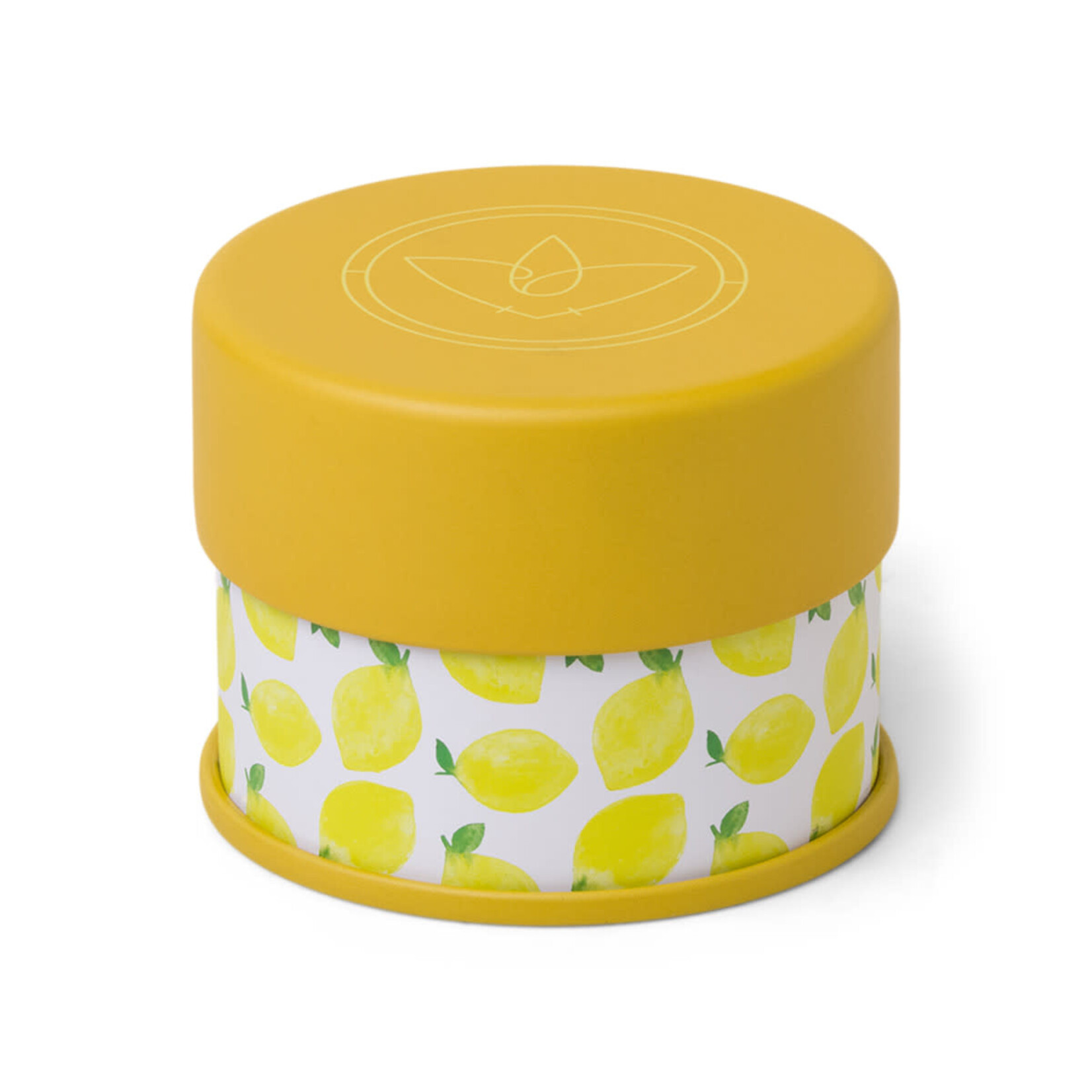 paddywax terrace patterned candle tin with yellow lemons