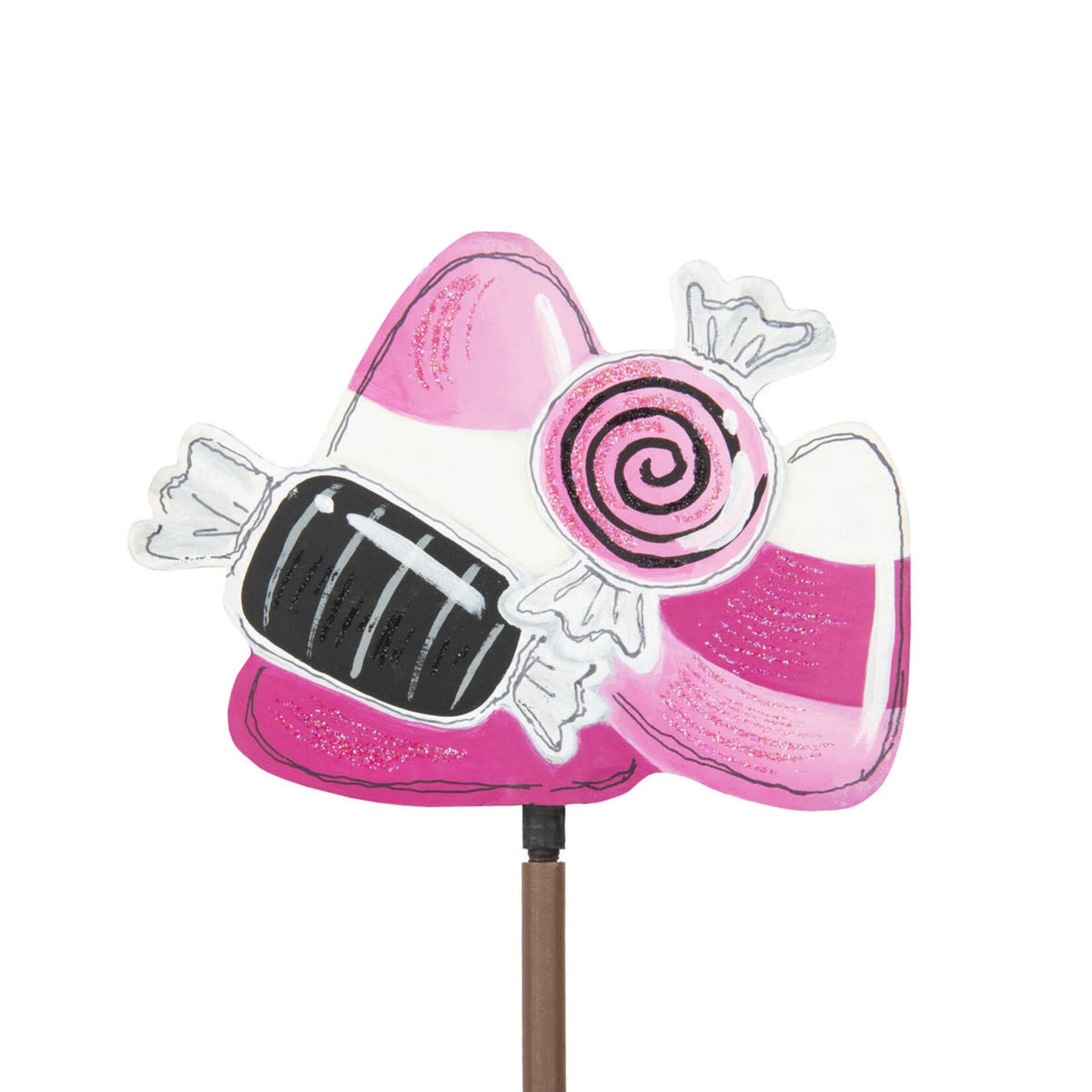 the round top collection pink candy corn finial