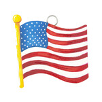 the round top collection waving flag charm