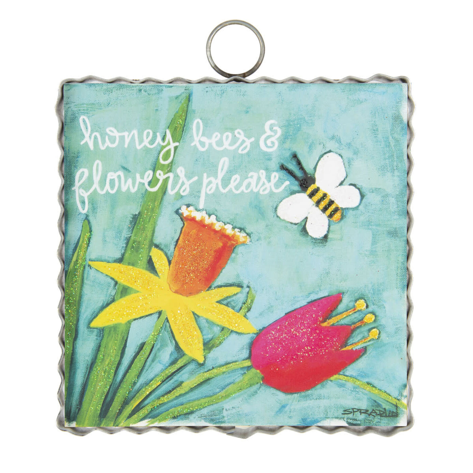 the round top collection bees & flowers charm