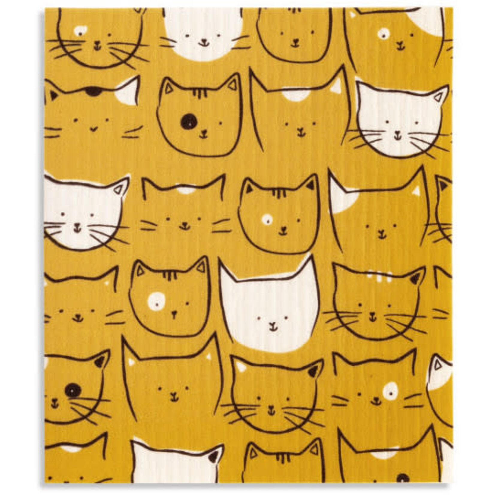m. lynne designs yellow cats swedish dishcloth