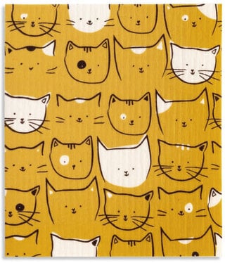 available at m. lynne designs Yellow Cats Swedish Dishcloth