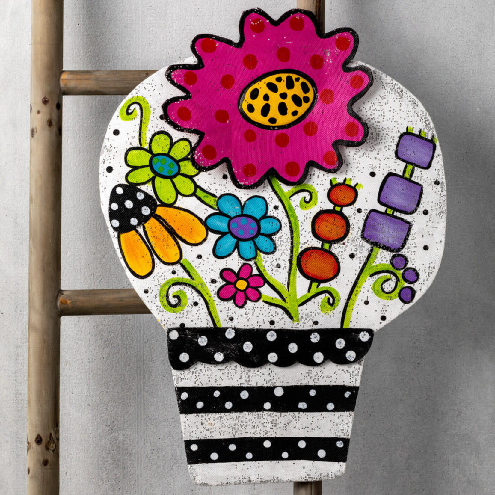 m. lynne designs colorful floral door hanger