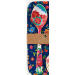 m. lynne designs tobacco leaf stainless steel spoon with floral design