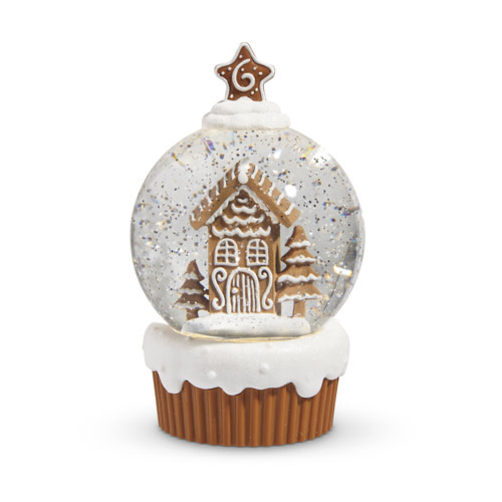 m. lynne designs lighted gingerbread village cupcake snow globe