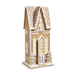 m. lynne designs xl white icing lighted gingerbread house with tall front door