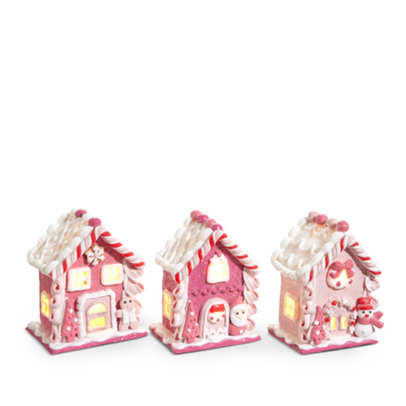 m. lynne designs pink lighted gingerbread house ornament