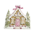 m. lynne designs pink gingerbread house ornament