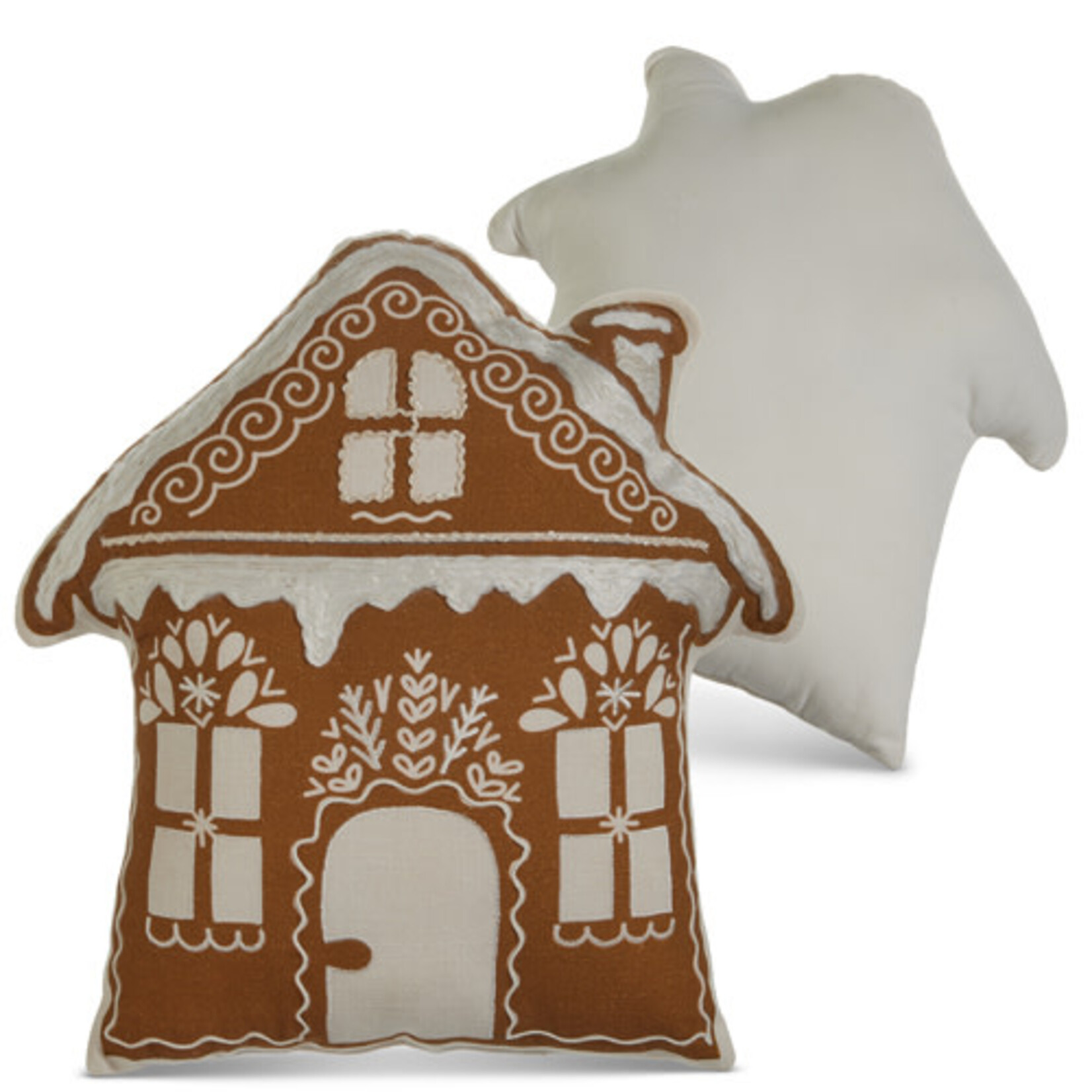 m. lynne designs white icing gingerbread house pillow