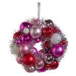 m. lynne designs blush and silver ball wreath ornament