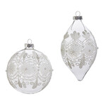m. lynne designs clear frosted ornament