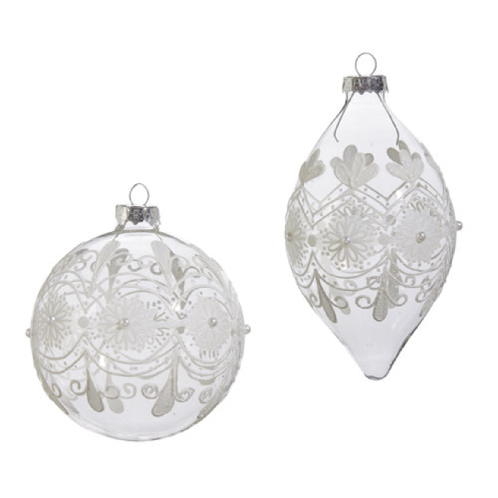 m. lynne designs clear frosted ornament