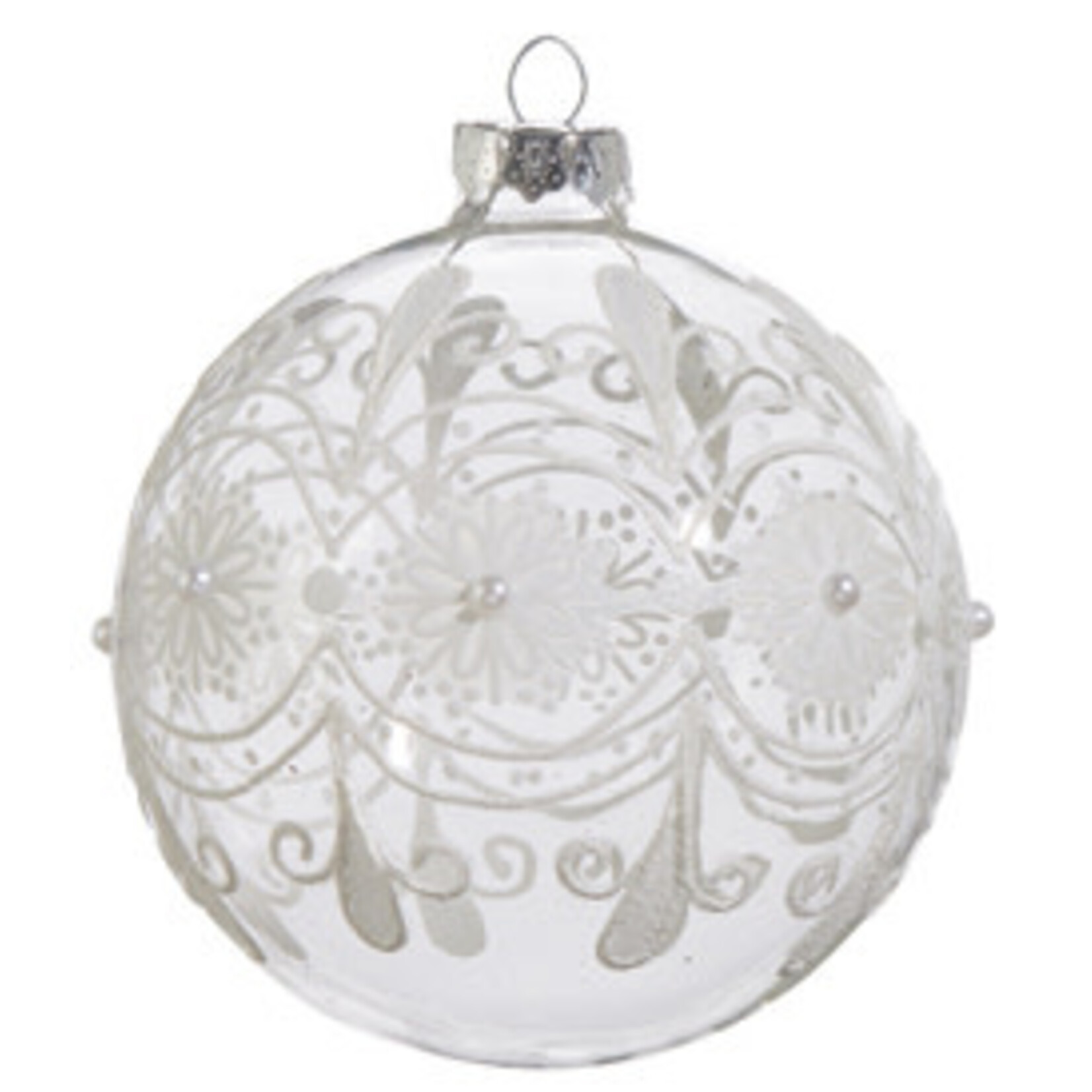 m. lynne designs clear frosted ornament