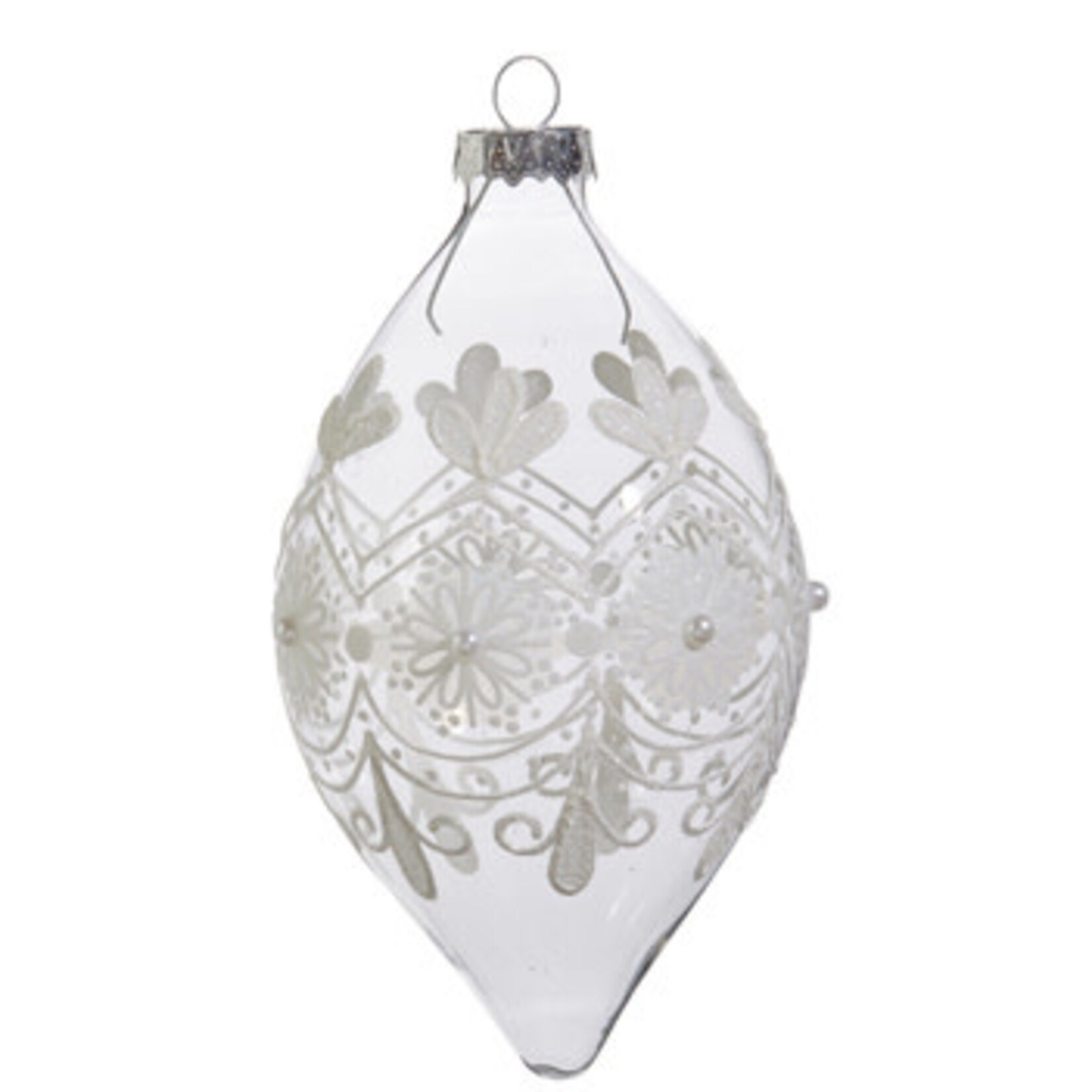 m. lynne designs clear frosted ornament