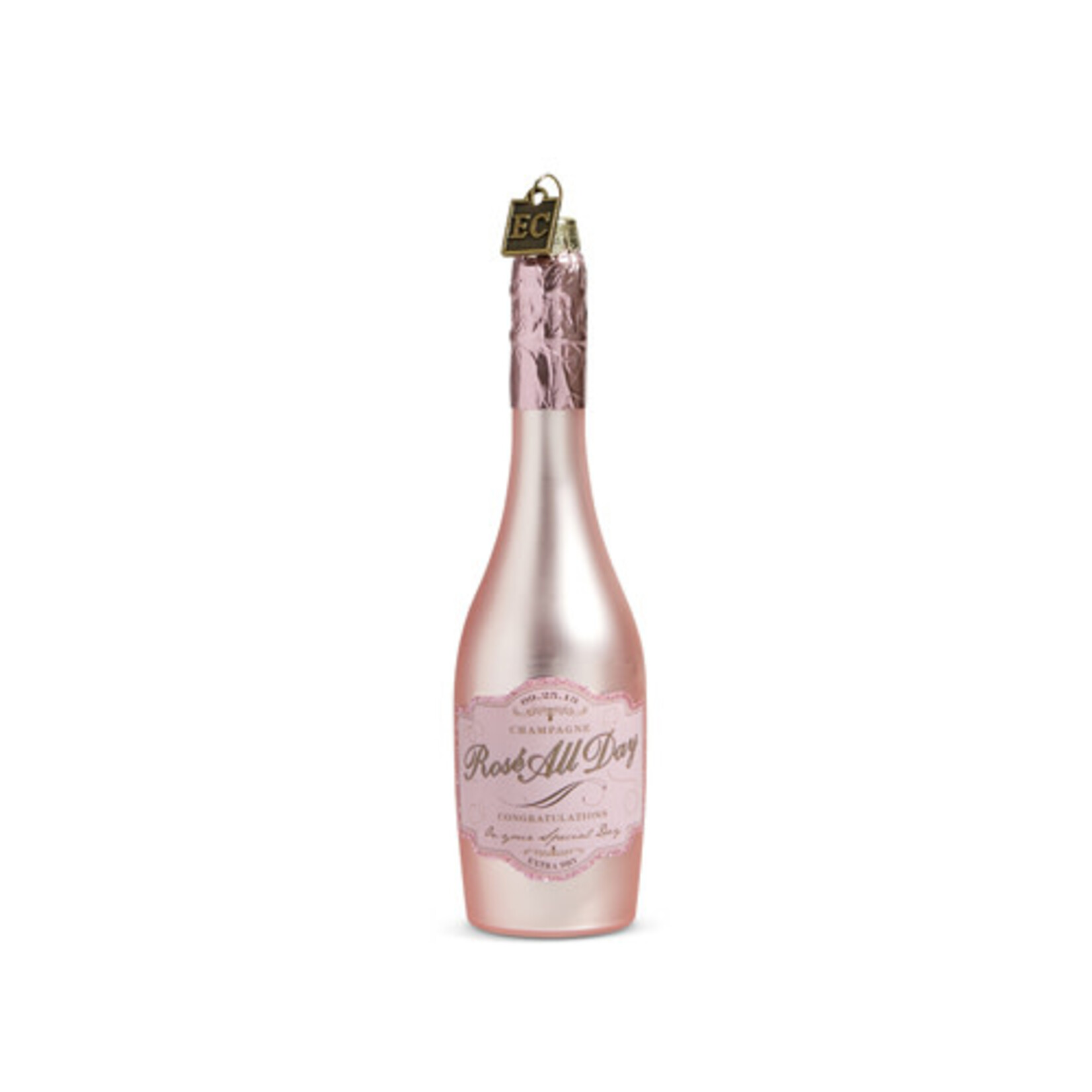 m. lynne designs congratulations pink champagne rose ornament