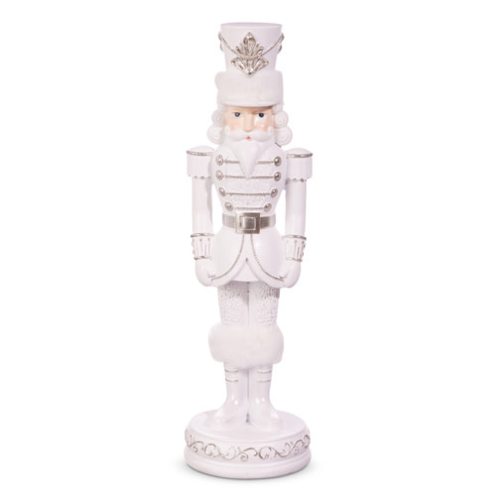 m. lynne designs white and silver nutcracker