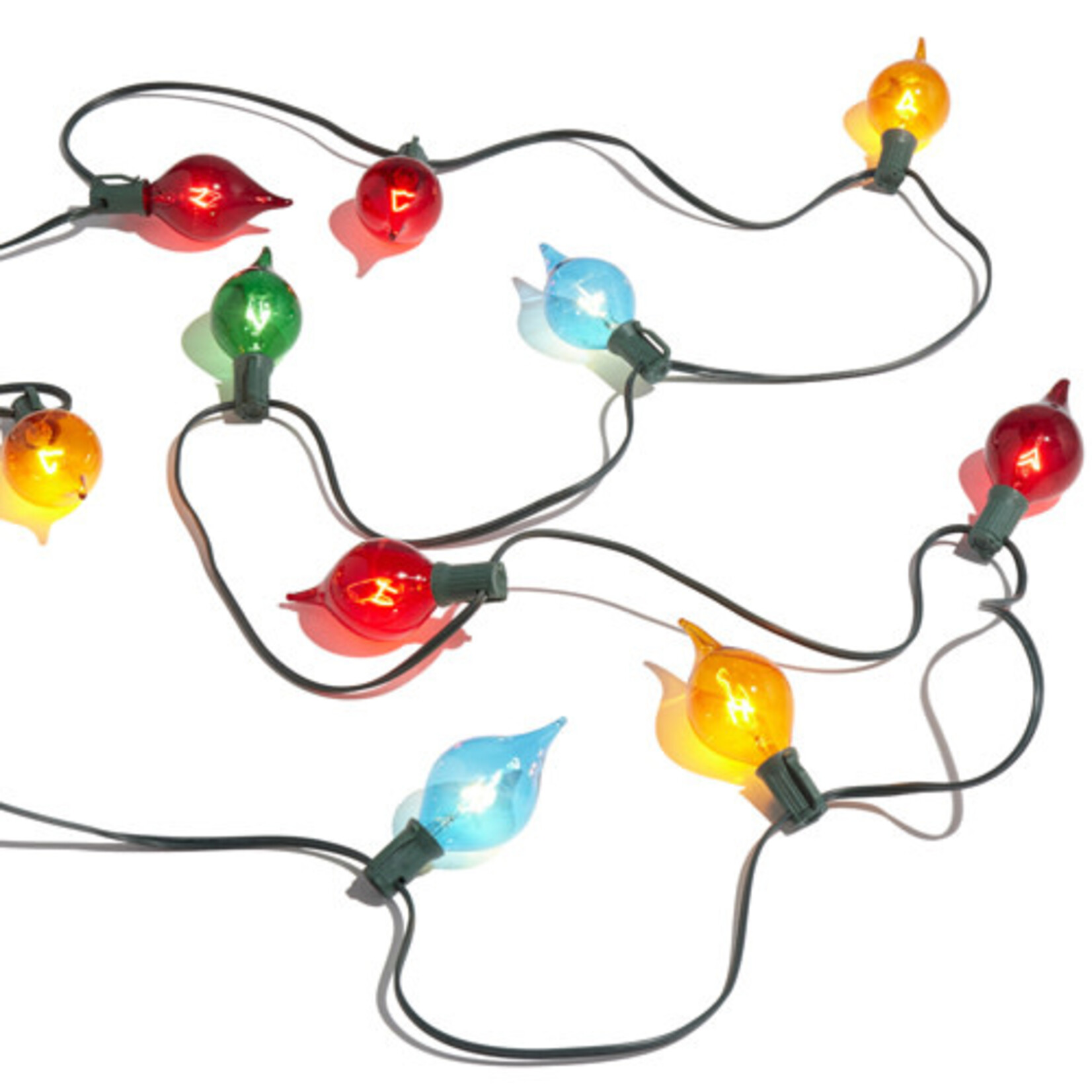 m. lynne designs shiny kismet light string on green wire, multicolor