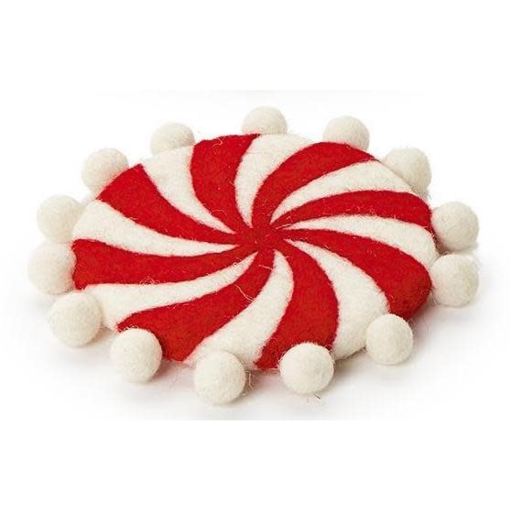 m. lynne designs felt christmas coaster with poms