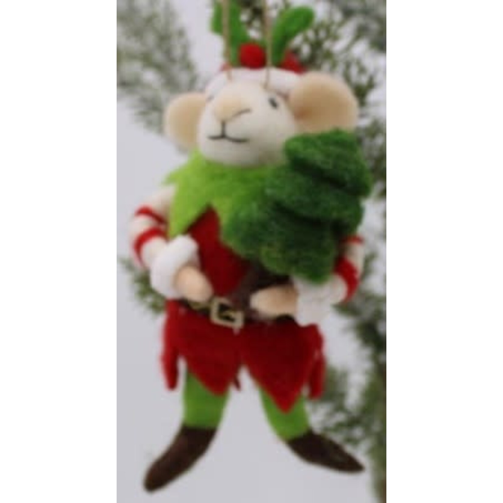 m. lynne designs felt christmas mouse ornament