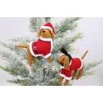 m. lynne designs felt dog christmas ornament in costume