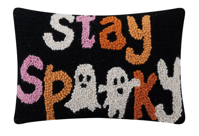 available at m. lynne designs stay spooky ghost pillow