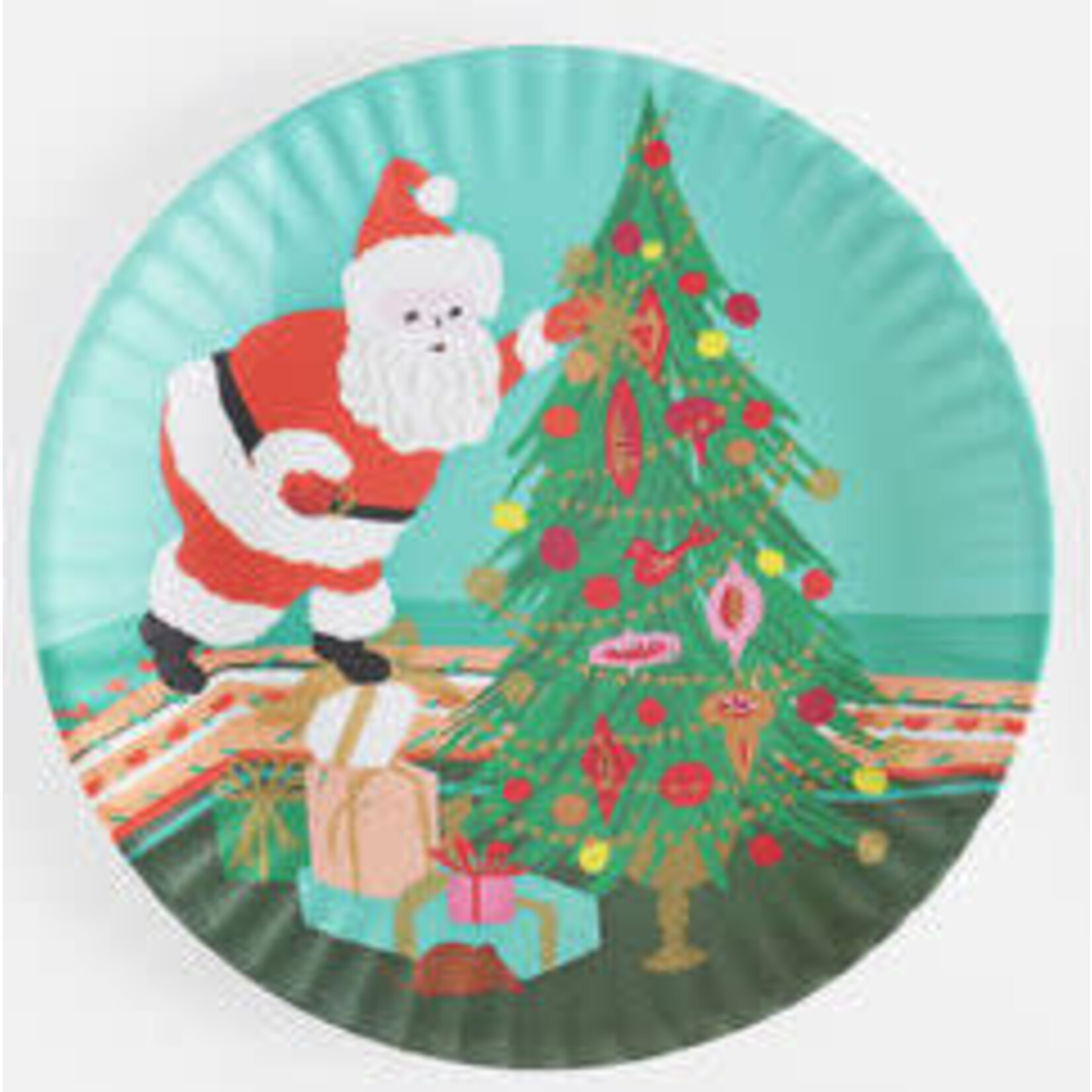 m. lynne designs vintage santa 'paper' plate