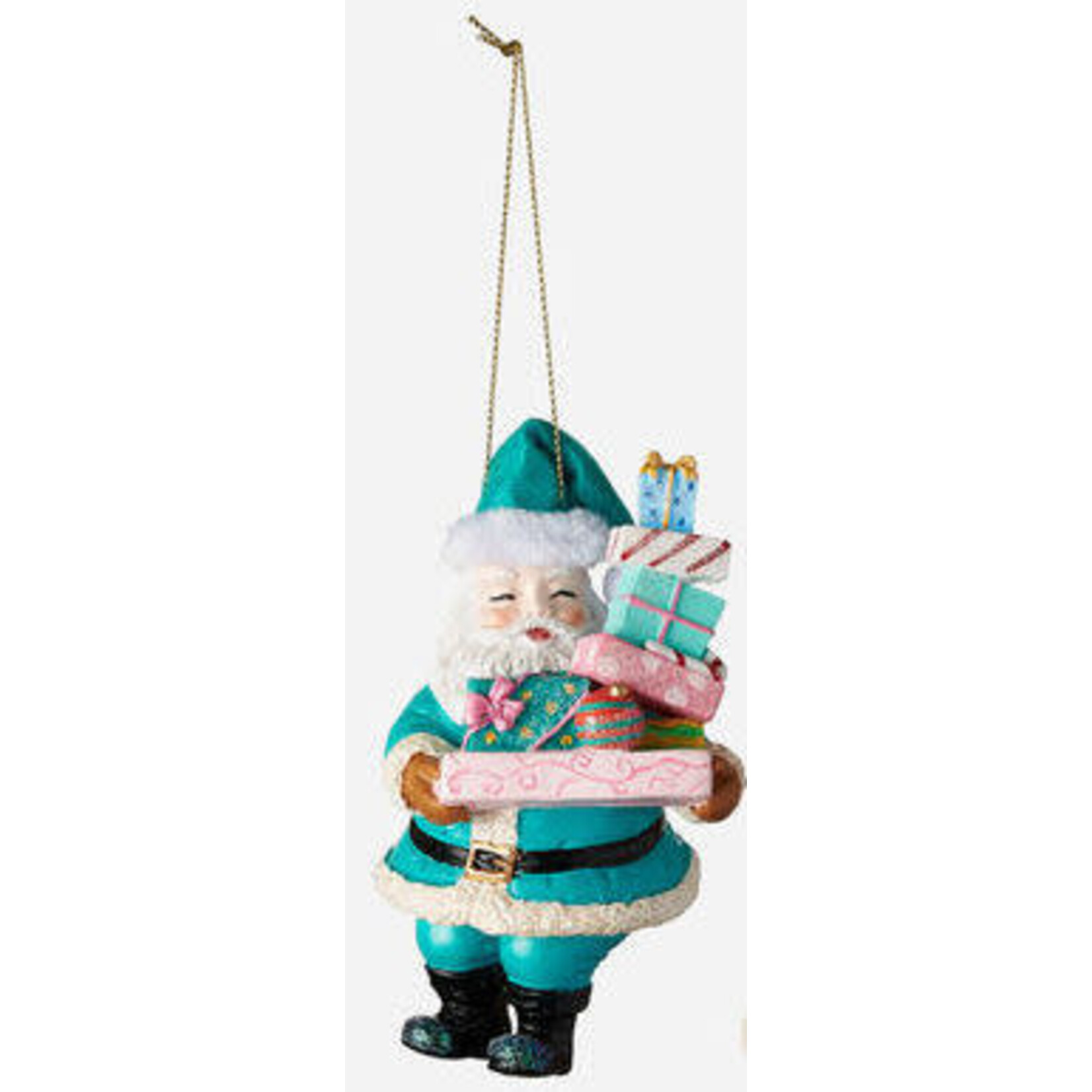 m. lynne designs santa with gifts ornament