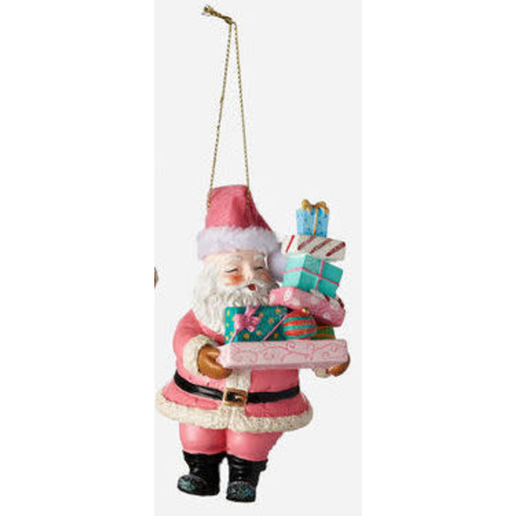 m. lynne designs santa with gifts ornament