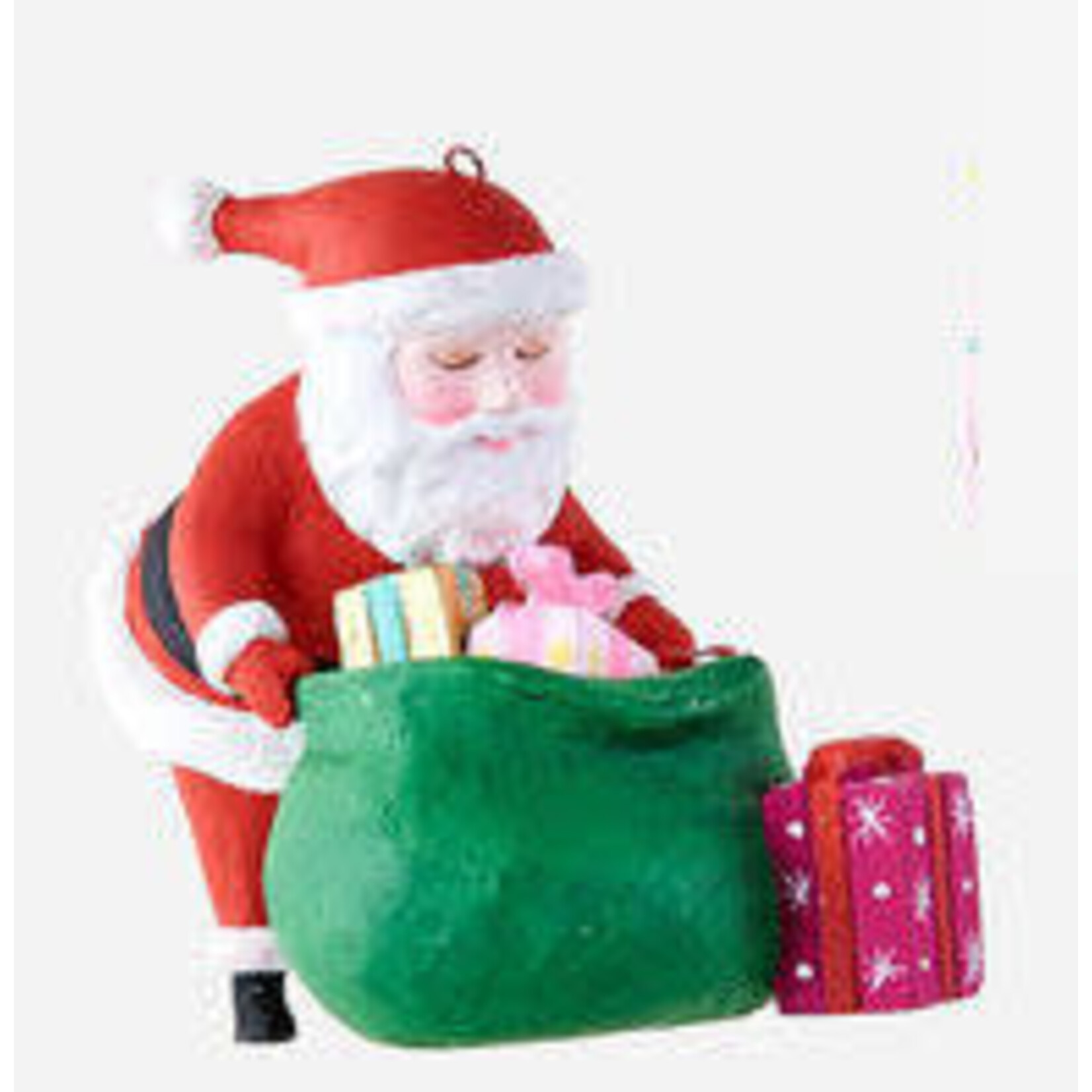 m. lynne designs colorful santa ornament