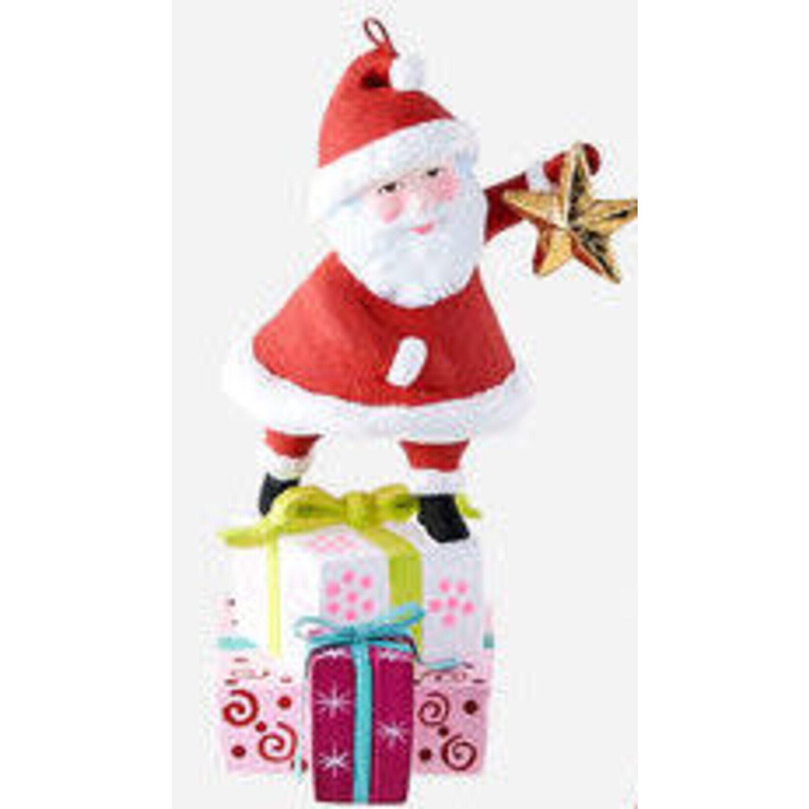 m. lynne designs colorful santa ornament