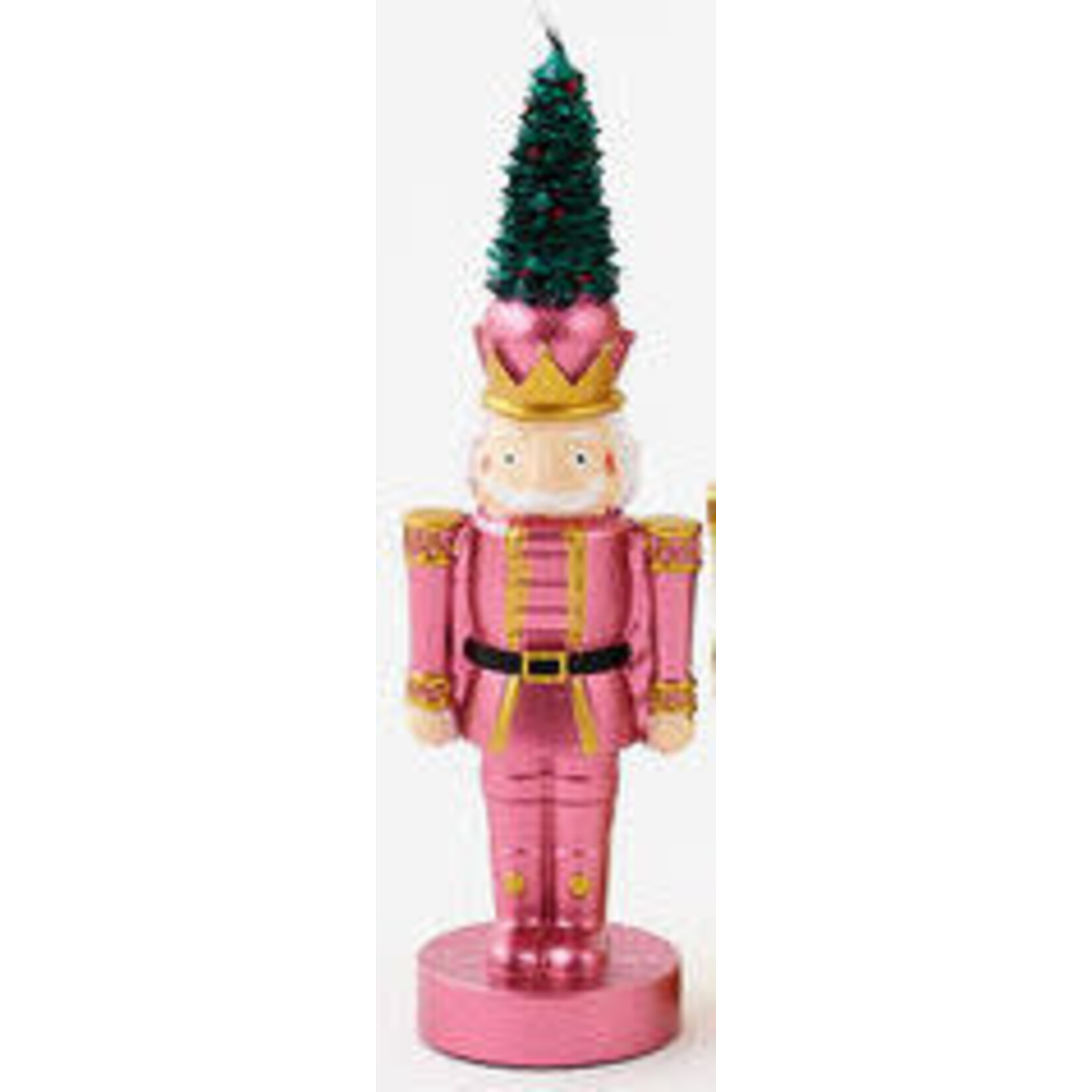 m. lynne designs metallic nutcracker candle with tree