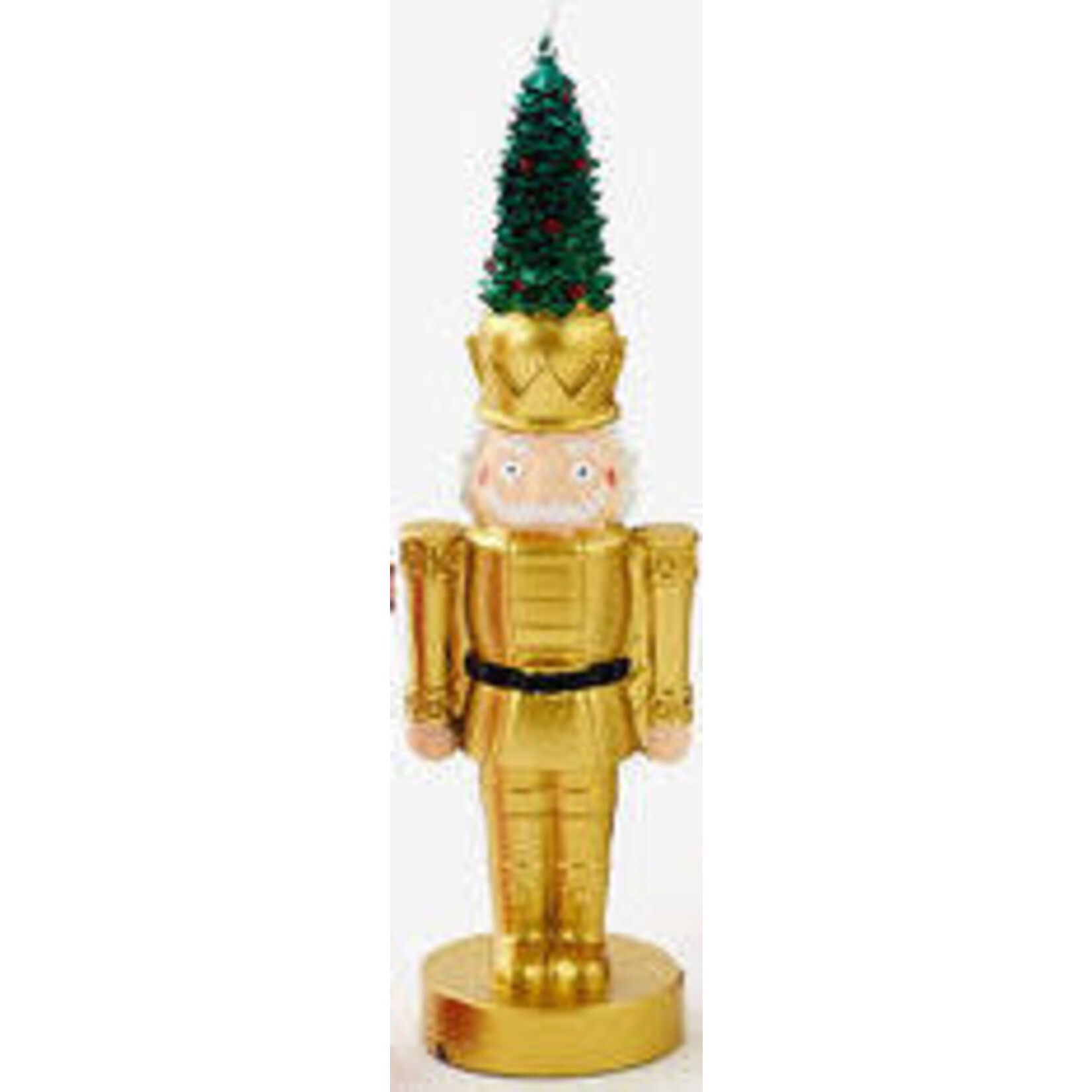 m. lynne designs metallic nutcracker candle with tree