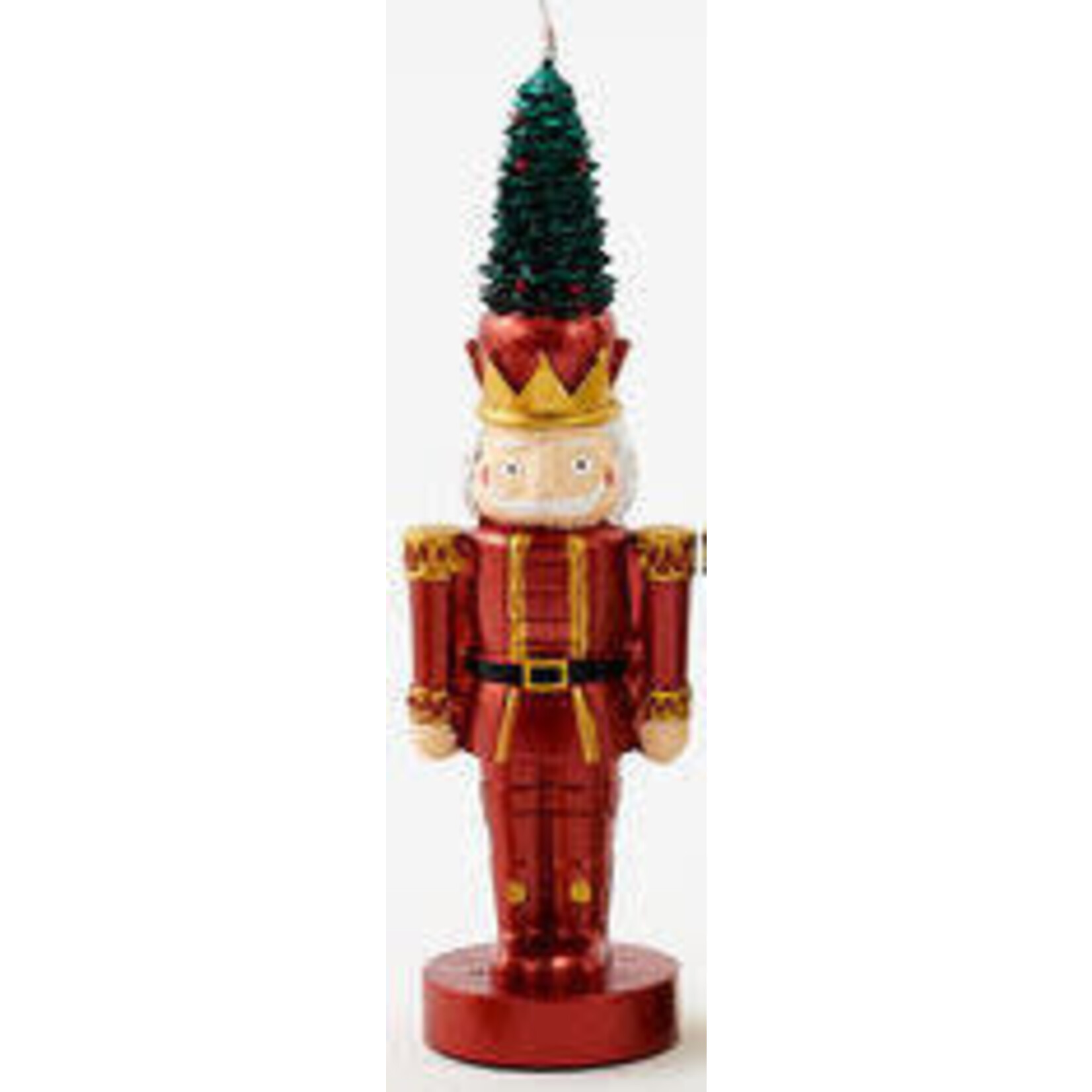 m. lynne designs metallic nutcracker candle with tree